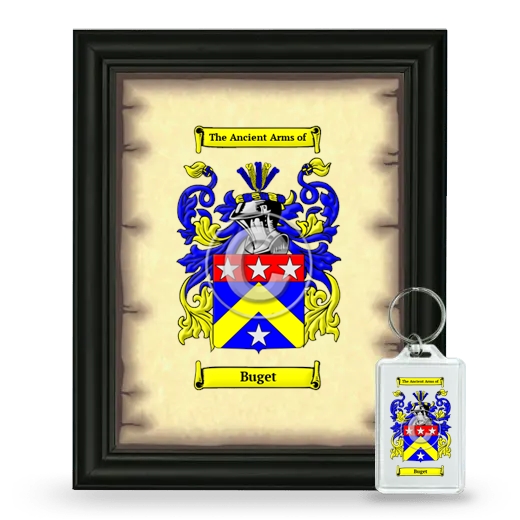 Buget Framed Coat of Arms and Keychain - Black