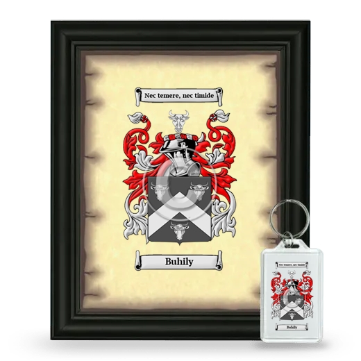 Buhily Framed Coat of Arms and Keychain - Black