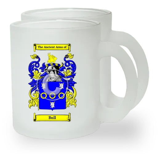 Bull Pair of Frosted Glass Mugs