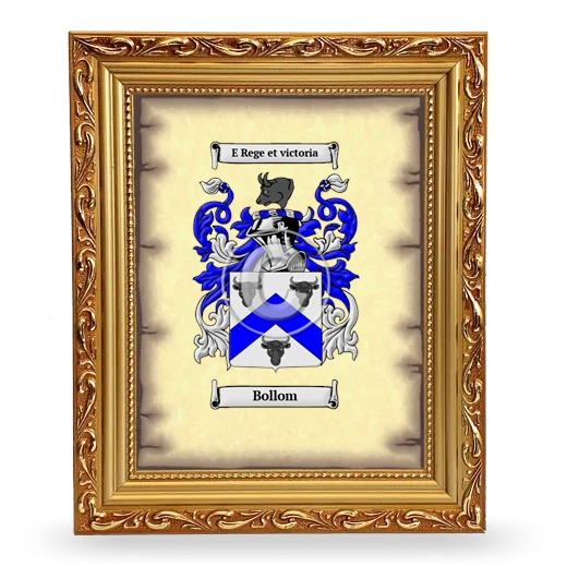 Bollom Coat of Arms Framed - Gold