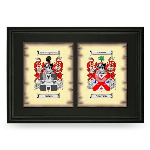 Double Coat of Arms Framed - Black