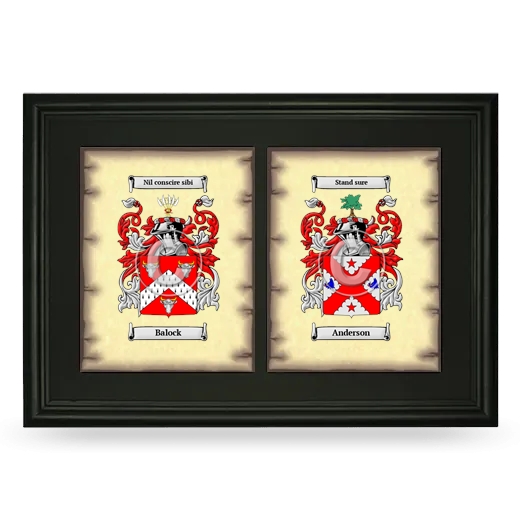 Double Coat of Arms Framed - Black