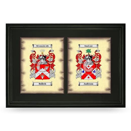 Double Coat of Arms Framed - Black