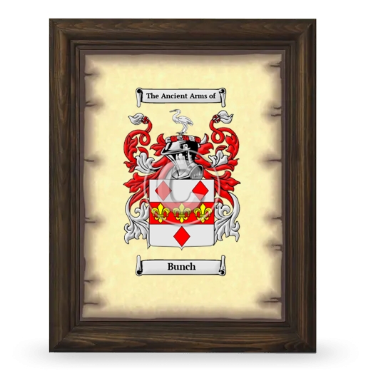 Bunch Coat of Arms Framed - Brown