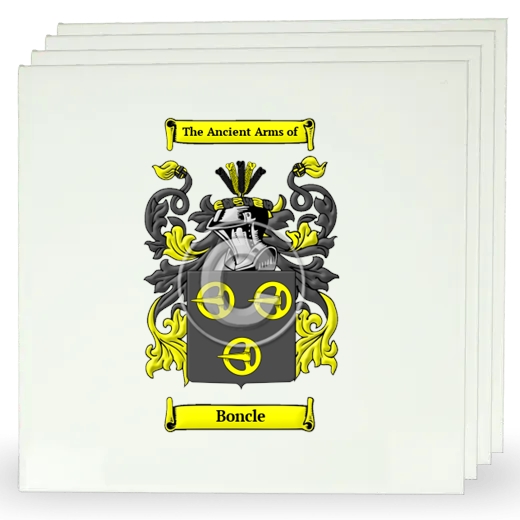 Boncle Set of Four Large Tiles with Coat of Arms