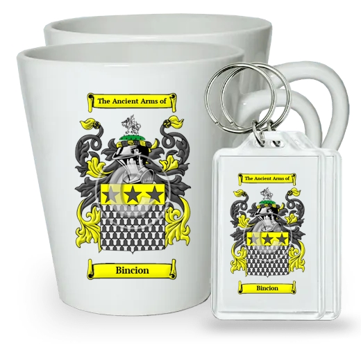 Bincion Pair of Latte Mugs and Pair of Keychains