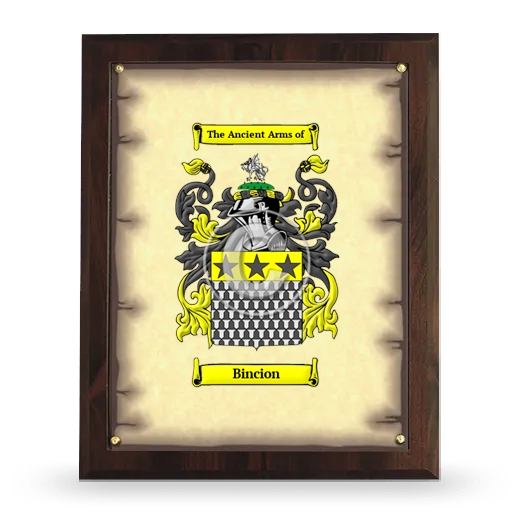 Bincion Coat of Arms Plaque