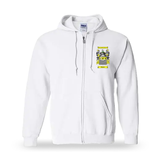 Binyon Unisex Coat of Arms Zip Sweatshirt - White