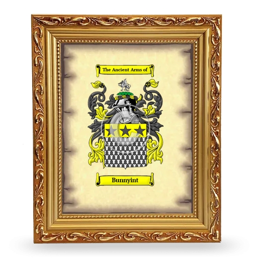 Bunnyint Coat of Arms Framed - Gold