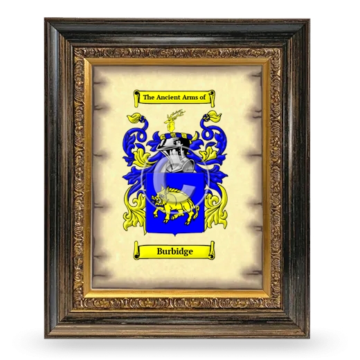 Burbidge Coat of Arms Framed - Heirloom