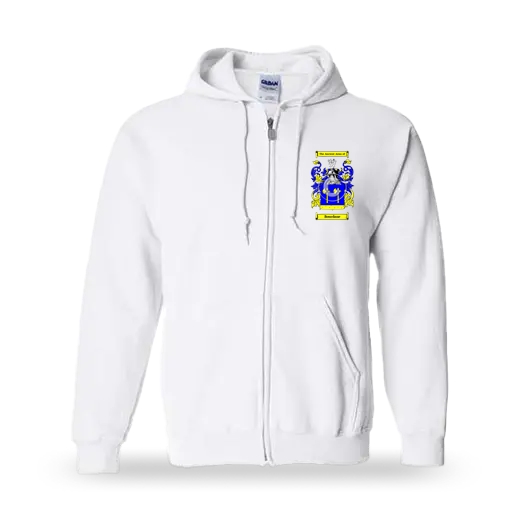 Bourdane Unisex Coat of Arms Zip Sweatshirt - White