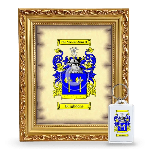 Burghdone Framed Coat of Arms and Keychain - Gold