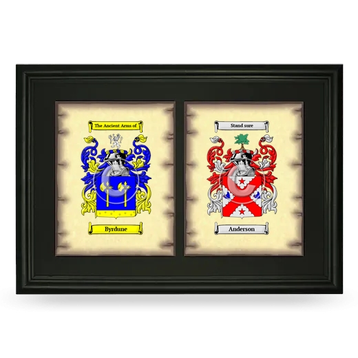 Double Coat of Arms Framed - Black