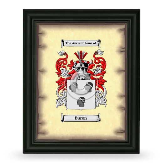 Buron Coat of Arms Framed - Black