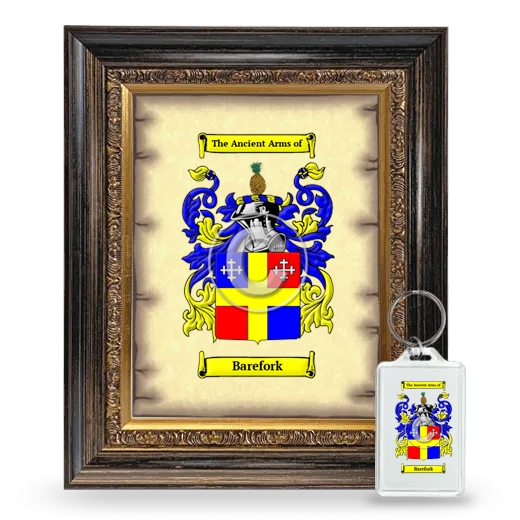 Barefork Framed Coat of Arms and Keychain - Heirloom