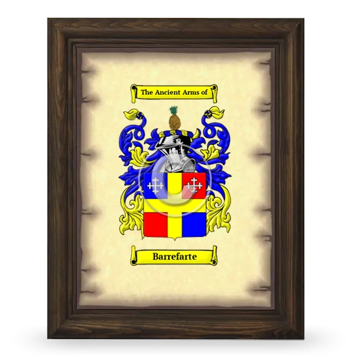 Barrefarte Coat of Arms Framed - Brown