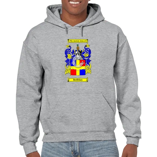 Berfithey Grey Unisex Coat of Arms Hooded Sweatshirt
