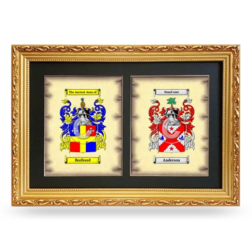 Double Coat of Arms Framed - Gold