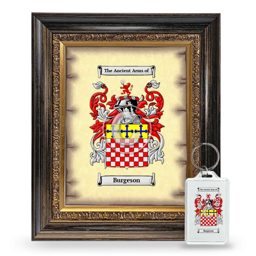 Burgeson Framed Coat of Arms and Keychain - Heirloom