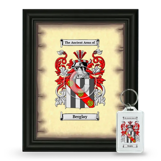 Berglay Framed Coat of Arms and Keychain - Black