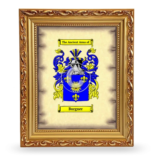 Burgner Coat of Arms Framed - Gold