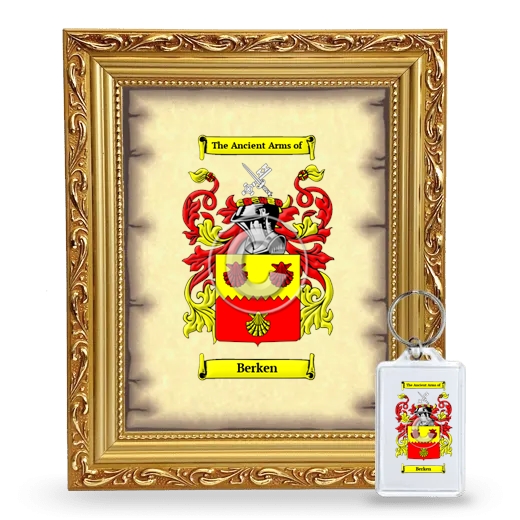 Berken Framed Coat of Arms and Keychain - Gold