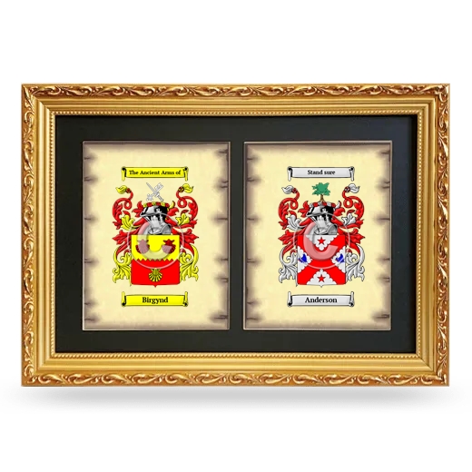 Double Coat of Arms Framed - Gold