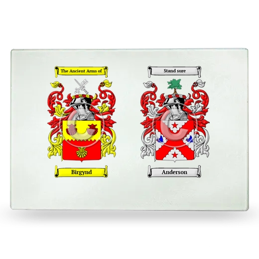 Double Coat of Arms Glass Cutting Board