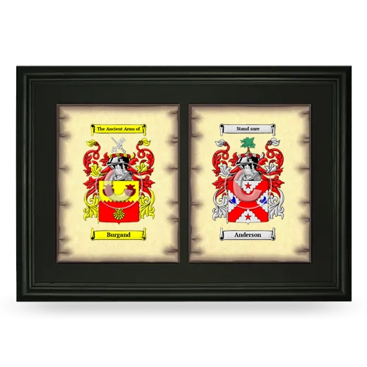 Double Coat of Arms Framed - Black