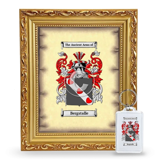 Bergstalle Framed Coat of Arms and Keychain - Gold