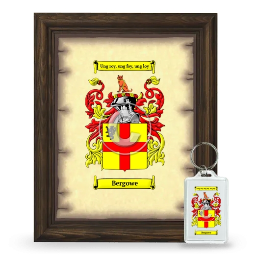 Bergowe Framed Coat of Arms and Keychain - Brown