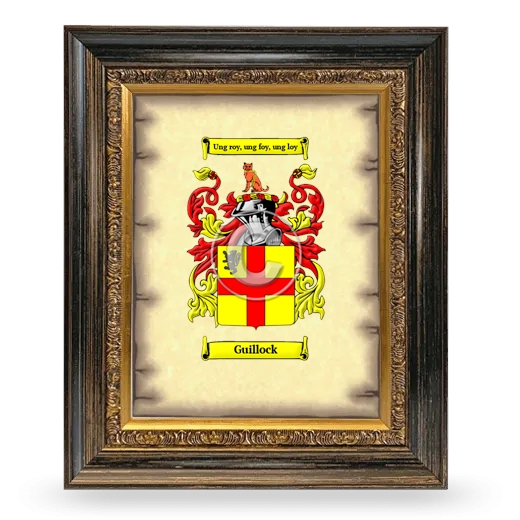 Guillock Coat of Arms Framed - Heirloom