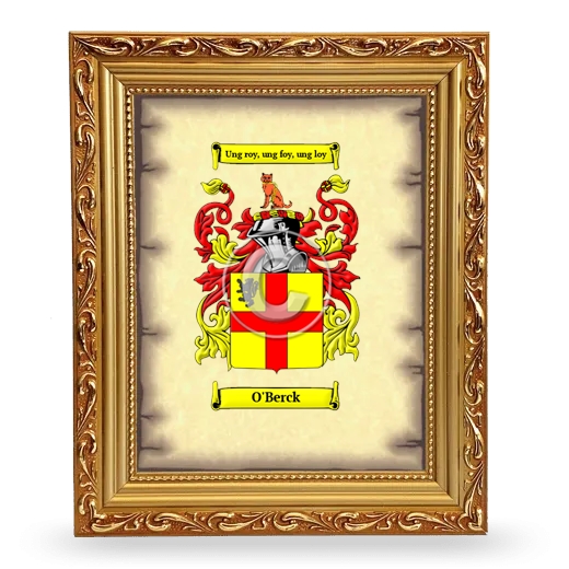 O'Berck Coat of Arms Framed - Gold