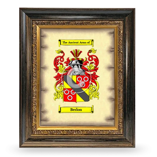 Berlon Coat of Arms Framed - Heirloom