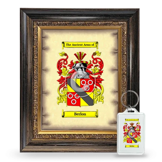 Berlon Framed Coat of Arms and Keychain - Heirloom