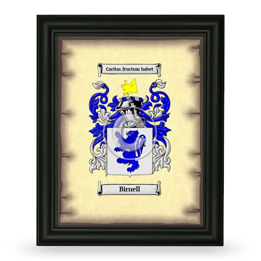 Birnell Coat of Arms Framed - Black