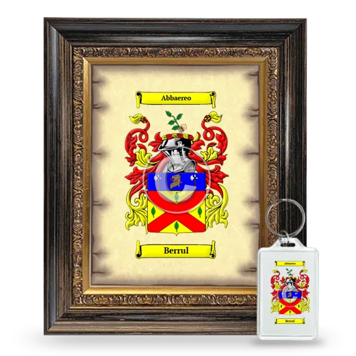 Berrul Framed Coat of Arms and Keychain - Heirloom