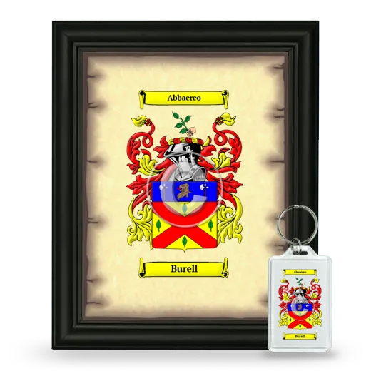 Burell Framed Coat of Arms and Keychain - Black