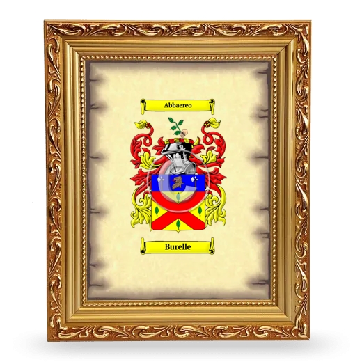 Burelle Coat of Arms Framed - Gold