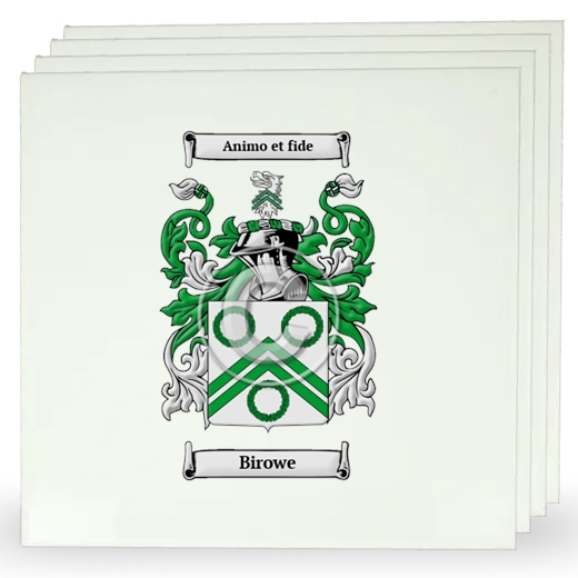 Birowe Set of Four Large Tiles with Coat of Arms