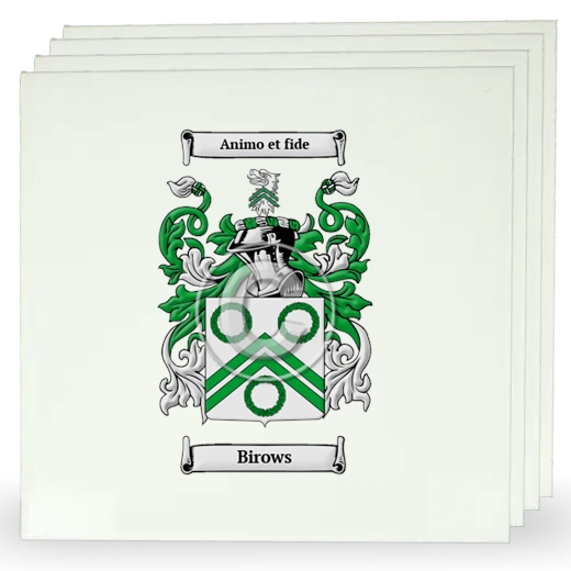 Birows Set of Four Large Tiles with Coat of Arms
