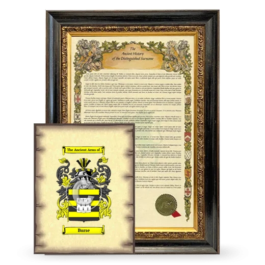 Burse Framed History and Coat of Arms Print - Heirloom
