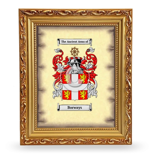 Borways Coat of Arms Framed - Gold