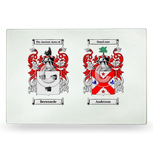 Double Coat of Arms Glass Cutting Board