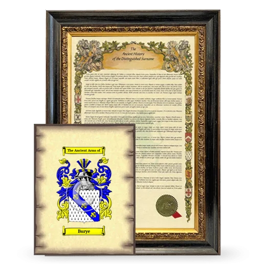 Burye Framed History and Coat of Arms Print - Heirloom