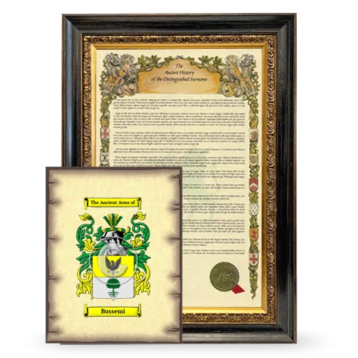 Bussemi Framed History and Coat of Arms Print - Heirloom