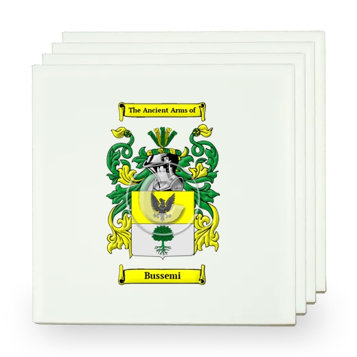 Bussemi Set of Four Small Tiles with Coat of Arms