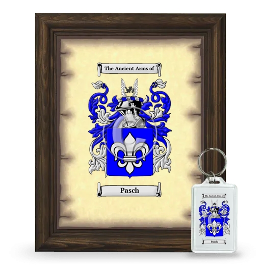 Pasch Framed Coat of Arms and Keychain - Brown