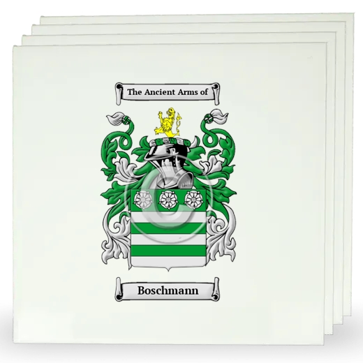 Boschmann Set of Four Large Tiles with Coat of Arms