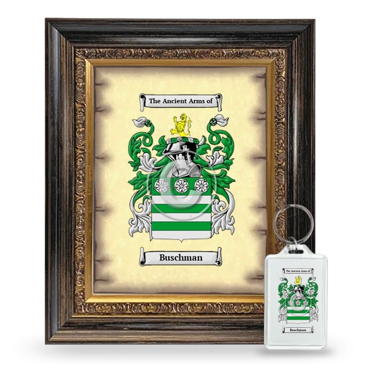 Buschman Framed Coat of Arms and Keychain - Heirloom